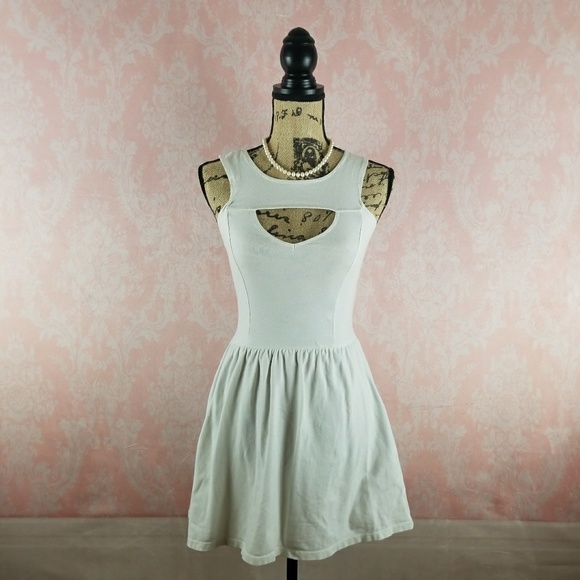 Brandy Melville Dresses & Skirts - Brandy Melville White Cutout Skater Dress